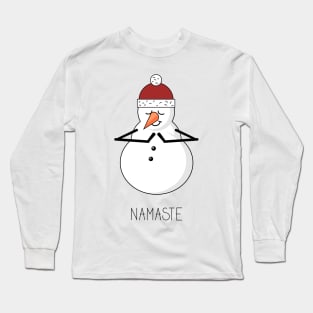 Cartoon snowman doing pose Long Sleeve T-Shirt